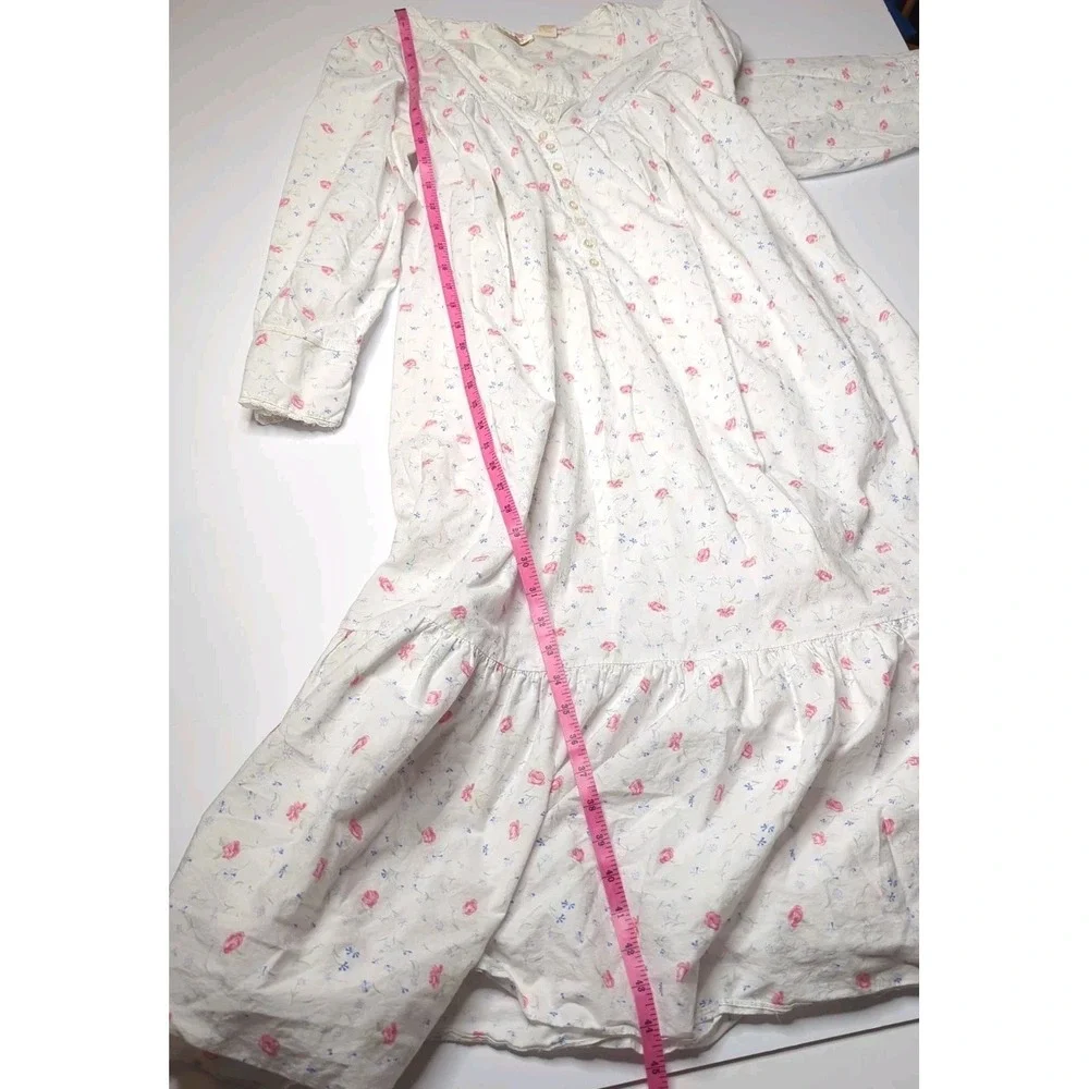 VTG Victoria's Secret Gold Label Cotton Floral Nightgown Cottagecore Prairie L
